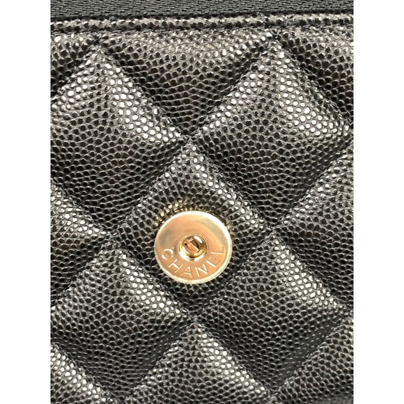 NIB Chanel Black Mini Caviar Wallet On Chain WOC - Picture 10 of 16